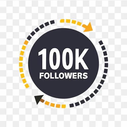 100K followers black and white icon free PNG images