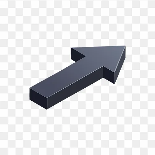 3D arrow symbol icon transparent PNG