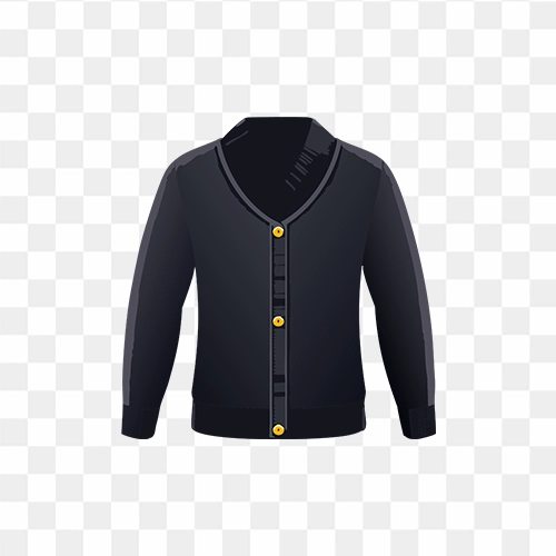 A button up sweater black Free Transparent PNG