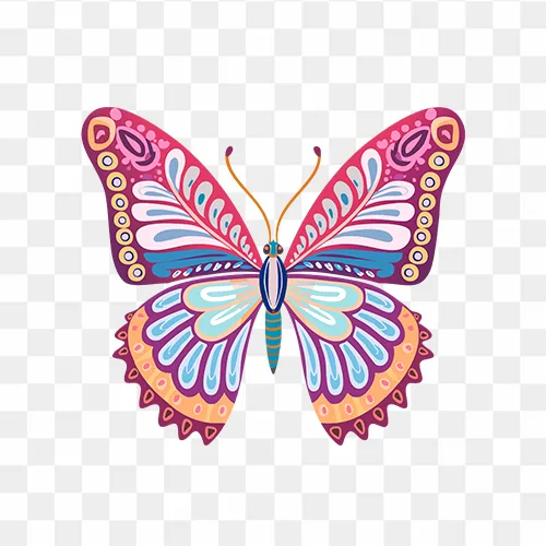 A colorful butterfly with a pattern on its face Free PNG Images