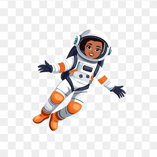 Astronaut floating in zero gravity free transparent HD PNG