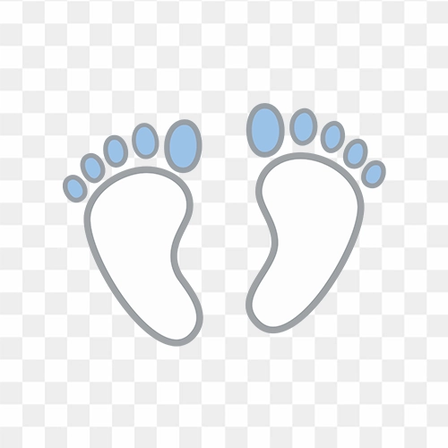 Baby feet icon flat element free HD PNG Images