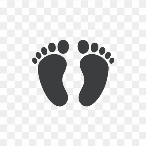 Baby Feet Silhouette PNG Free Download