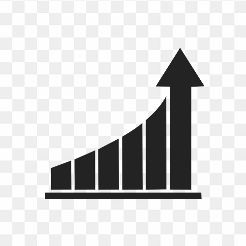 Bar Chart With Upward Arrow Free Transparent PNG Images