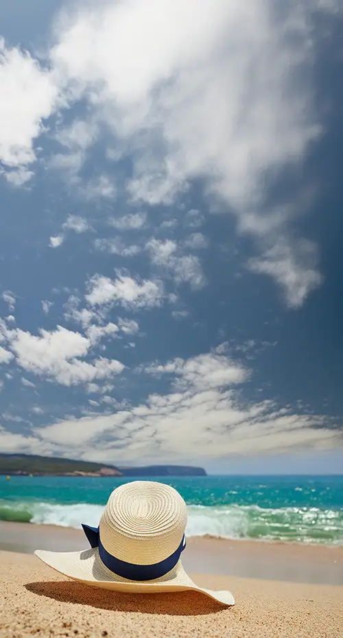 Amazing photo of beach with beautiful hat