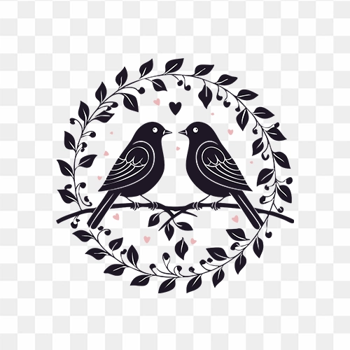 Beautiful Bird couple decoration free PNG Images