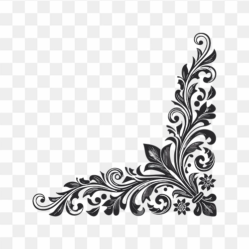 Beautiful Black corner Design Free PNG Images