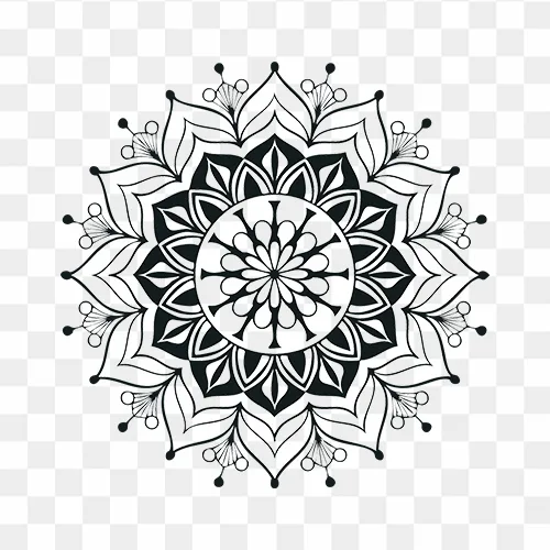 Beautiful Black Mandala Design Free PNG Images