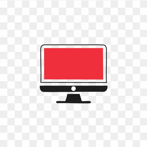 Beautiful Computer icon Red and black color free HD png