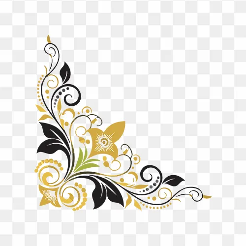 Beautiful Corner design black and golden free png images
