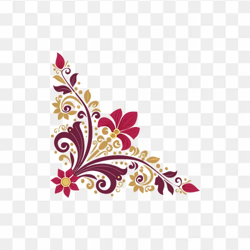 Beautiful Decorative Flower Corner Design Free PNG Images