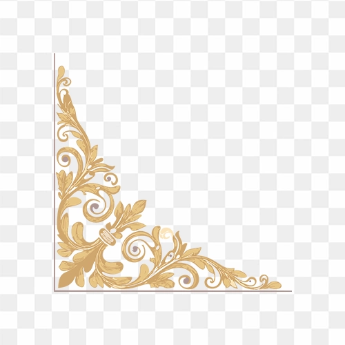 Beautiful Golden Corner Design Free Transparent PNG Images