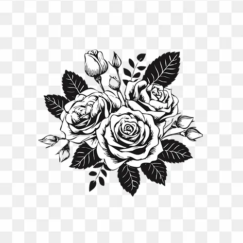 Black and white rose free PNG Clipart