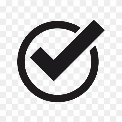 Black check mark icon transparent PNG
