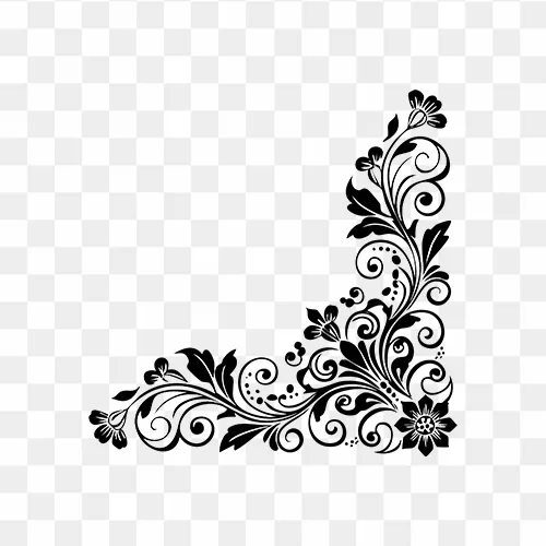 Black Corner Design With Beautiful Design Free Transparent PNG