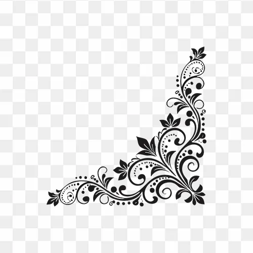 Graphic Design Corner Element PNG, Calligraphic Corner Decoration, Transparent Background Flourish