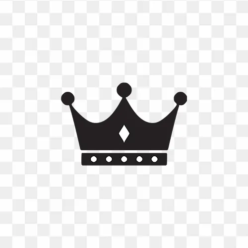 Black crown icon PNG transparent free download