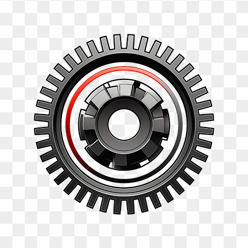Black Gear illustration free transparent png