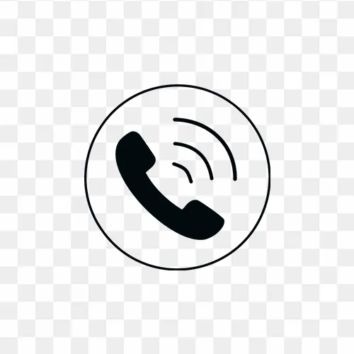 Black vector call free interface icon with handset