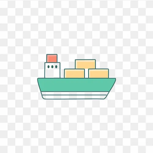 Cargo Ship Colorful Clipart Free PNG Images