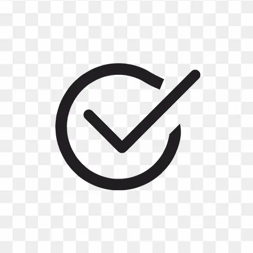 Check mark icon black colour download free PNG
