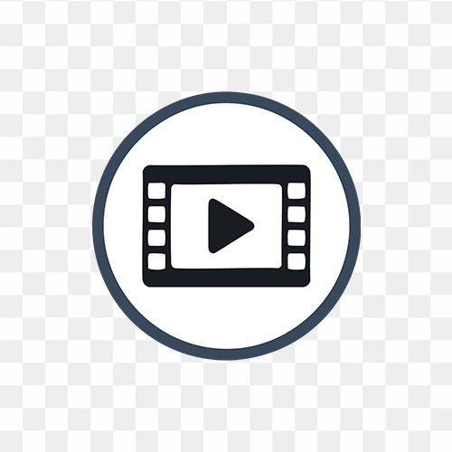 Round circle video play button PNG image free download