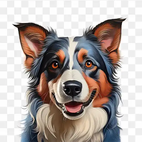 Close up of dog's face PNG image with transparent background