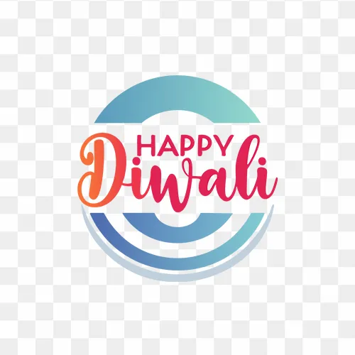 Colorful Happy Diwali PNG with lights and festive decorations