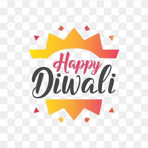 Colorful Happy Diwali text styles in PNG format for festival use