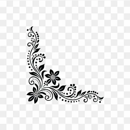 Stylish corner border design PNG transparent free image