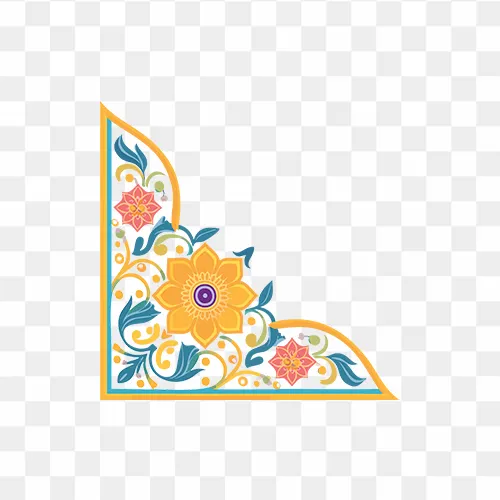 Corner decoration islamic free png image