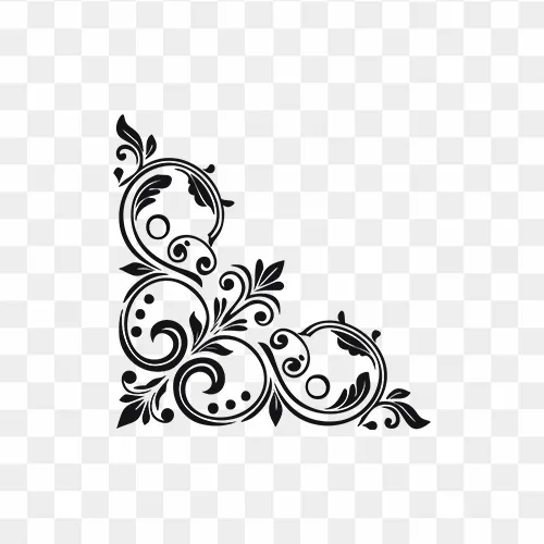 Elegant corner decoration PNG transparent background