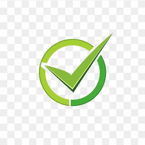 Correct sign right mark icon green tick flat symbol free PNG images