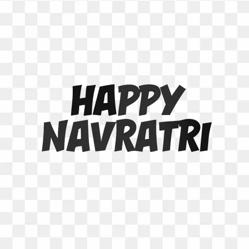Creative bold calligraphy PNG of Happy Navratri in decorative Hindi script