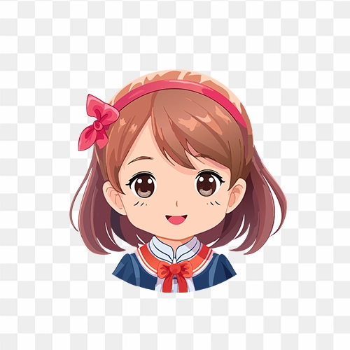 Cute Anime girls Face images free png