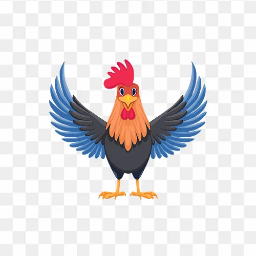 Cute cartoon poultry wings animal rooster free transparent png