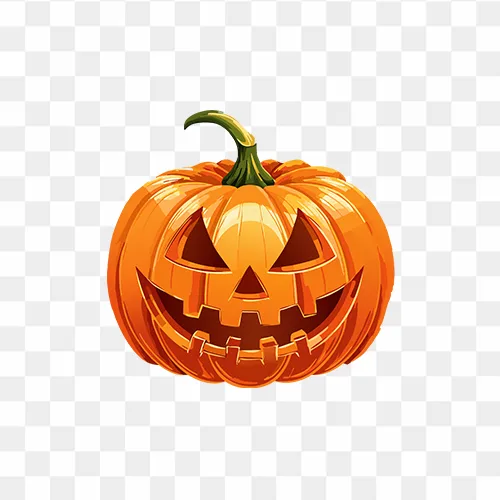 Cute cartoon Halloween pumpkin PNG transparent background