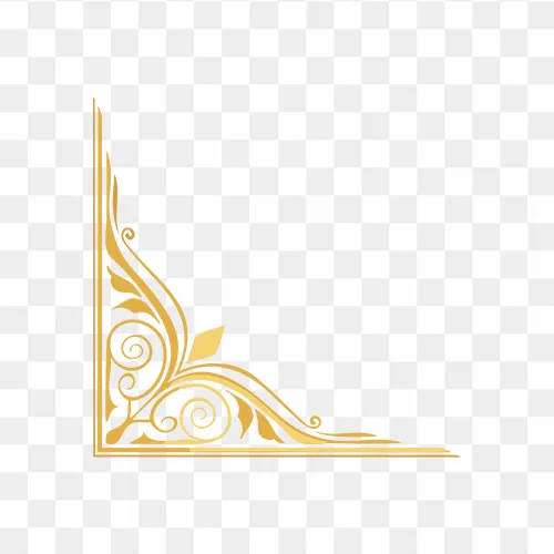 Ornamental golden corner border PNG illustration free download