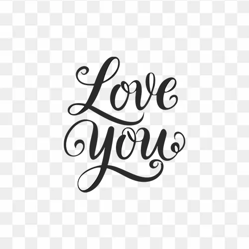 Designer love you text download free transparent PNG