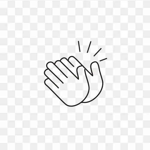 Different hands gestures of human set of black line icons free PNG images