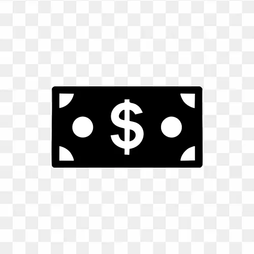 Dollar icon black colour free transparent PNG