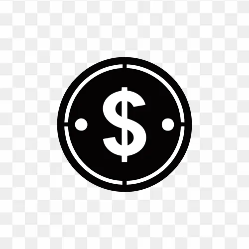 Dollar icon round shape free PNG image