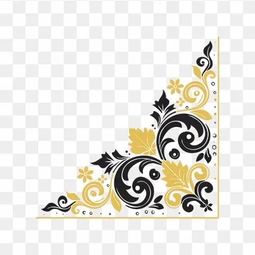 Download Corner design black and yellow free png images
