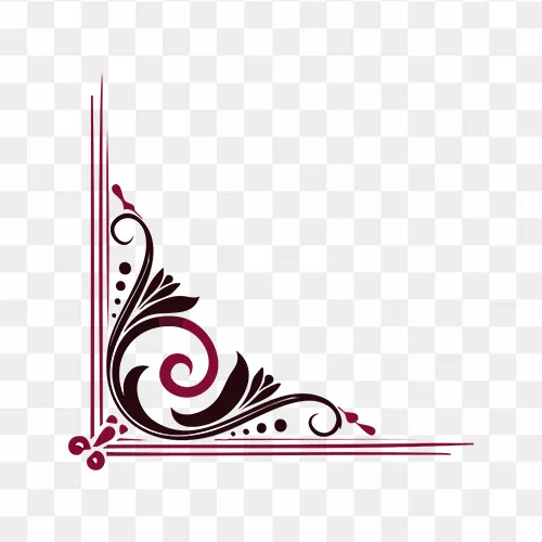 Download corner design line art black and maroon PNG images