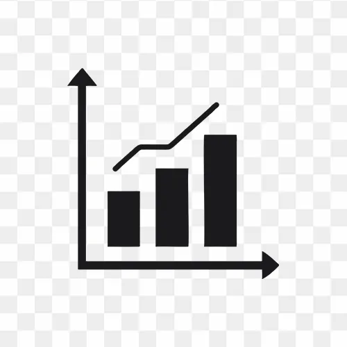 Growth chart vector PNG transparent free download for presentations