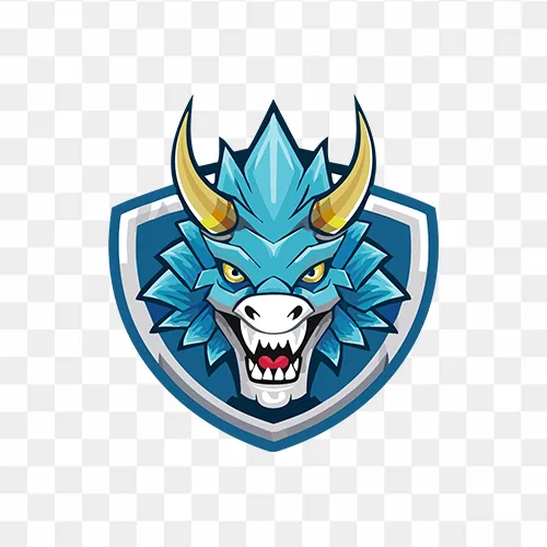 Dragon head mascot logo for sports team free PNG