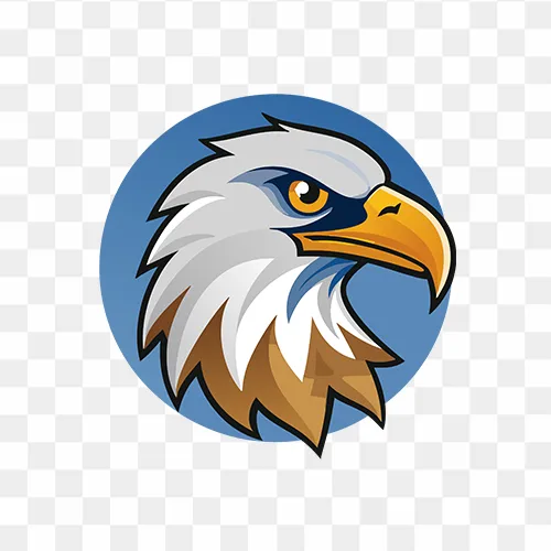 Eagle mascot logo with circle free transparent PNG