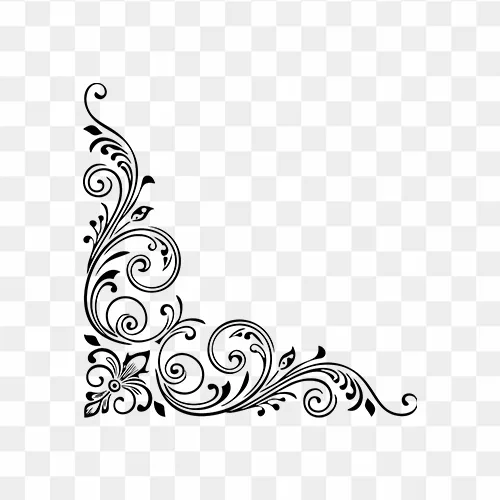 Elegant Decorative Floral Corner Design Free PNG Images