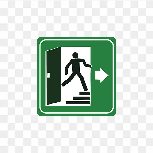 Emergency exit sign fire scape download free transparent PNG