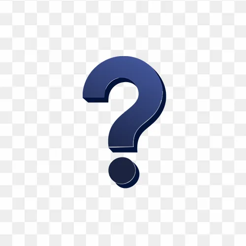 Flat illustration of bold question mark icon PNG transparent background